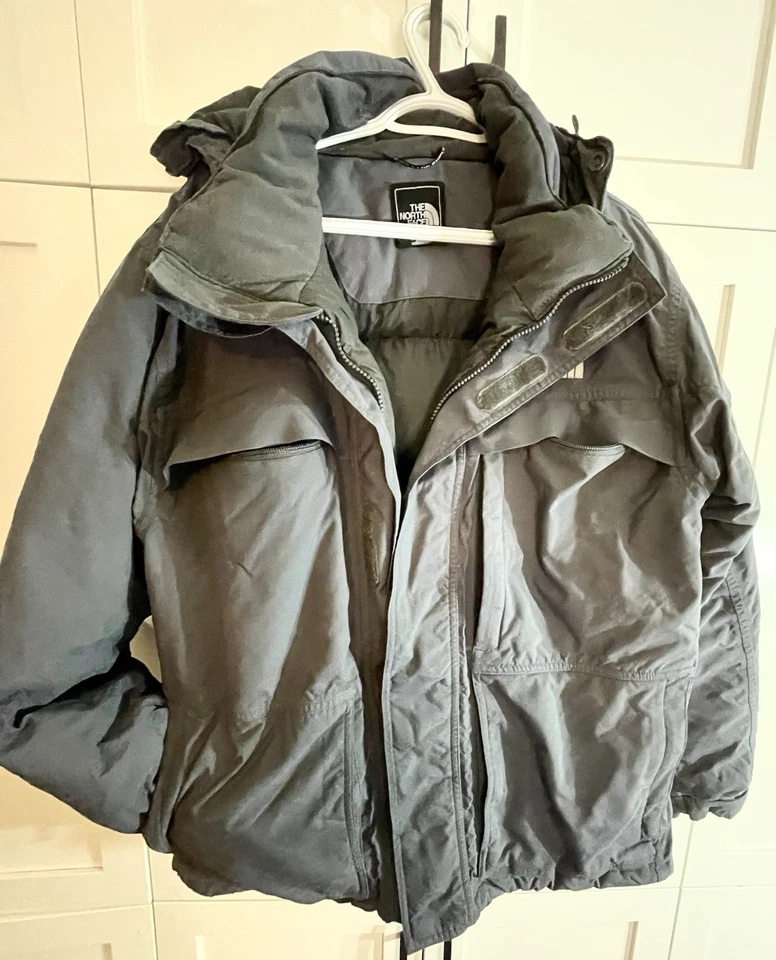 THE NORTH FACE HyVent Down Puffer Jacket Hooded Overcoat Coat Men Size M - Image 2 of 4