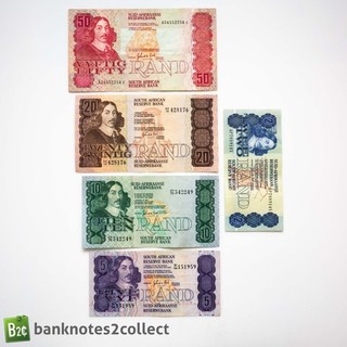 SOUTH AFRICA: Set of 5 South African Rand Banknotes.