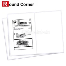 50-8000 Shipping Labels 8.5"x5.5" Round Corner Half Sheet Mailing Self Adhesive