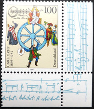 Republika Federalna RFN 1995 narożnik 4 Mi 1806, Carl Orff, czysty