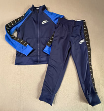 Nike Boys Tracksuit Set Size S Blue Colorblock Full Zip Jacket & Pants