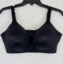 Vanity Fair Bra 38D Black Backs 71380 Wireless Back Smoothing Womens