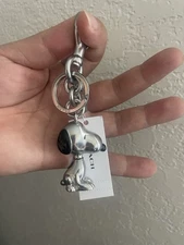 NWT Coach X Peanuts Snoopy Collectible Bag Charm Silver CBH28