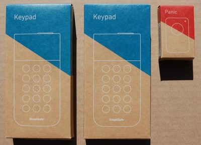 SIMPLISAFE TWO (2) WIRELESS KEYPADS & PANIC BUTTON, NEW IN BOX, UNUSED