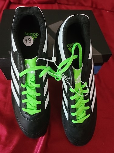 Adidas Soccer Cleats Mens US 13 Black With Green Spikes Outdoor 753002 - Picture 3 of 6