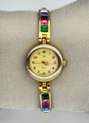 Women s Collezio Quartz Wristwatch Gold Tone Bracelet Analog Linked Rhinestone