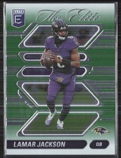 2024 Donruss Elite #10 Lamar Jackson The Elite Green Baltimore Ravens (JT)