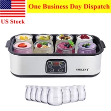 Ultimate Probiotic Yogurt Maker Machine Temperature &Time Control w/8 Glass Jars