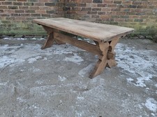 Solid Oak Coffee Table Bleached Finish Rustic Farmhouse French Style