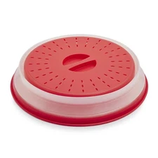 Tovolo 6504880 Collapsible Microwave Food Cover Plastic & Metal - Red & White...