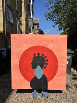 Leinwand - Wandbild Bild Afrikanische Frau Gemälde Acryl Artikel Ethno Modern 