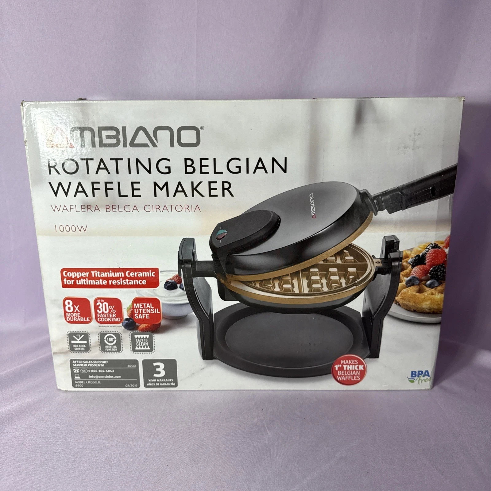 Ambiano Classic Rotating Belgian Waffle Maker