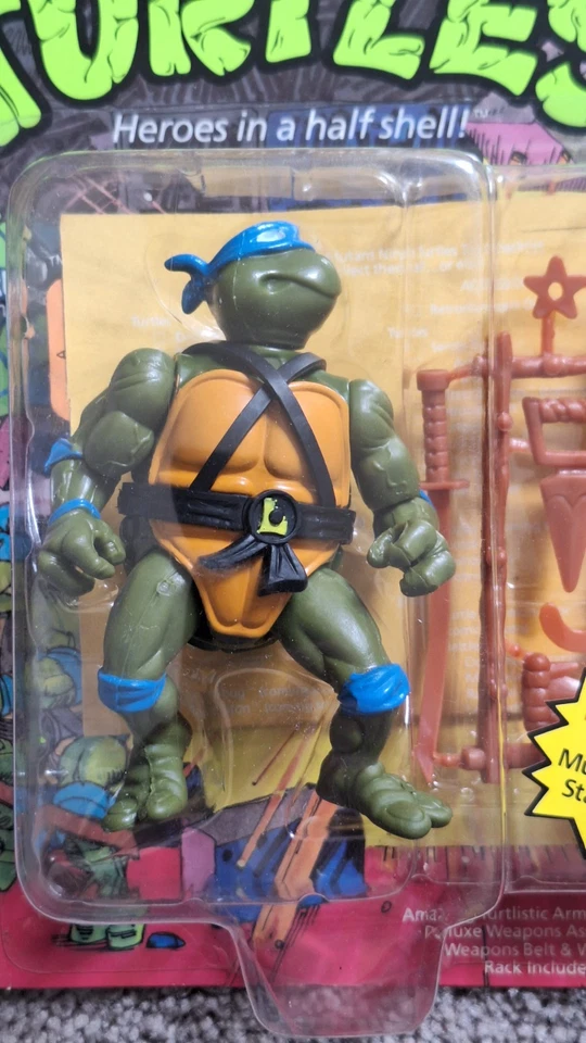 Leonardo Pop Up Mutant Display 1988 TMNT 10 reverso compañeros de juego sin perforar Foto 4 de 4