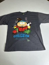 Vintage 1998 The Fate of Civilization South Park Cartman XL Grey T Shirt Cartoon