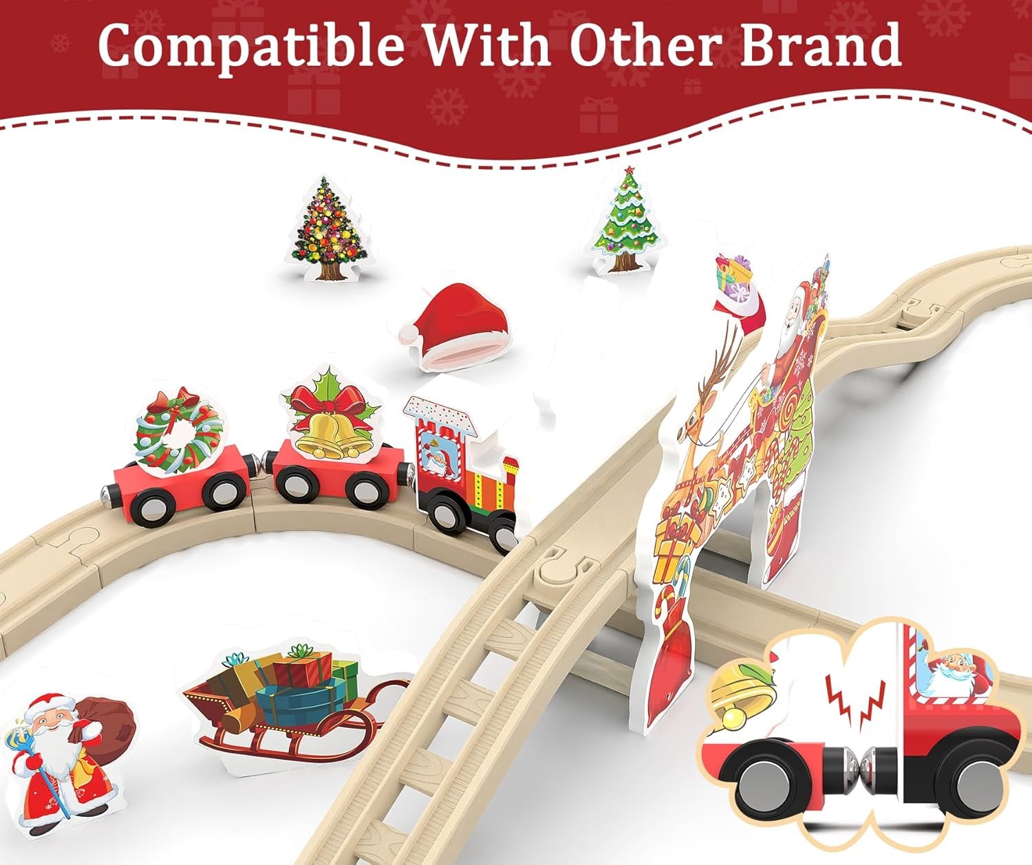 Wooden Train Set, Track for Toddlers 3-5, Tracks Kids Girls... 