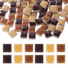 9mm Square Mosaic Tile, 300g Ceramic Mosaic Tile Bulk, Coffee Colors