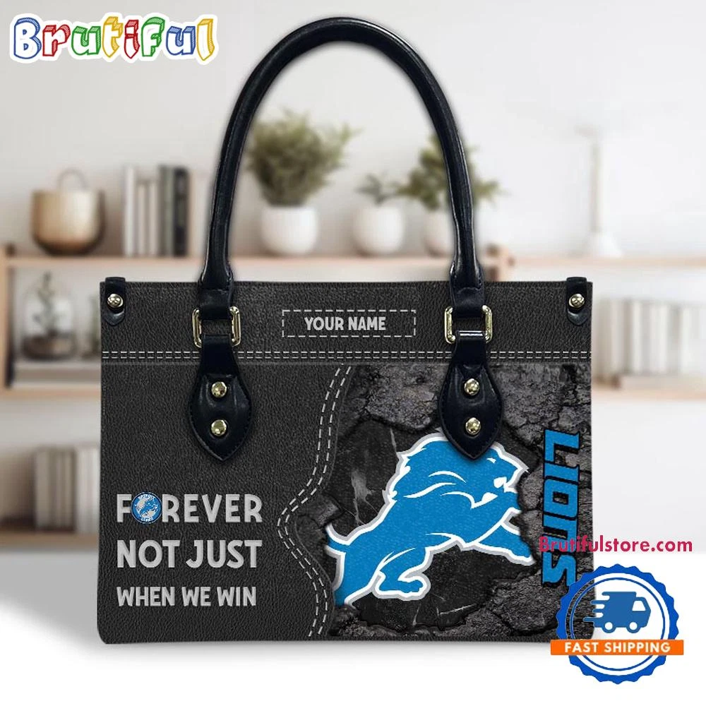 Detroits Team Lions Forever Leather Bag, Football Women Leather Handbag