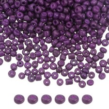 Glass Beads 4mm Hole Loose Beads for Bracelet Earring Making Dark Purple