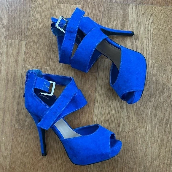Escarpins Charlotte Russe Talons 5 Pouces - Suède Violet/bleu, Taille 7M - État Excellent Pour Soirée