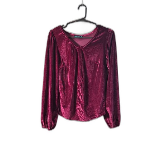 Sterling Kreek Blouse Size XS Burgundy Casual