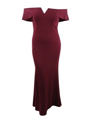 Betsy & Adam Women's Off-The-Shoulder Gown