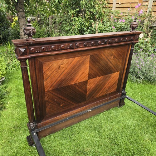 Antique Mahogany French Carved King Size Bed Frame - Picture 19 of 24