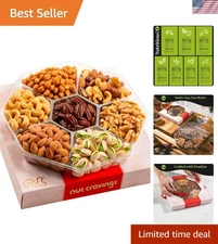 7 Delightful Assorted Nuts in Luxurious Red Gold Basket - Perfect Christmas Gift