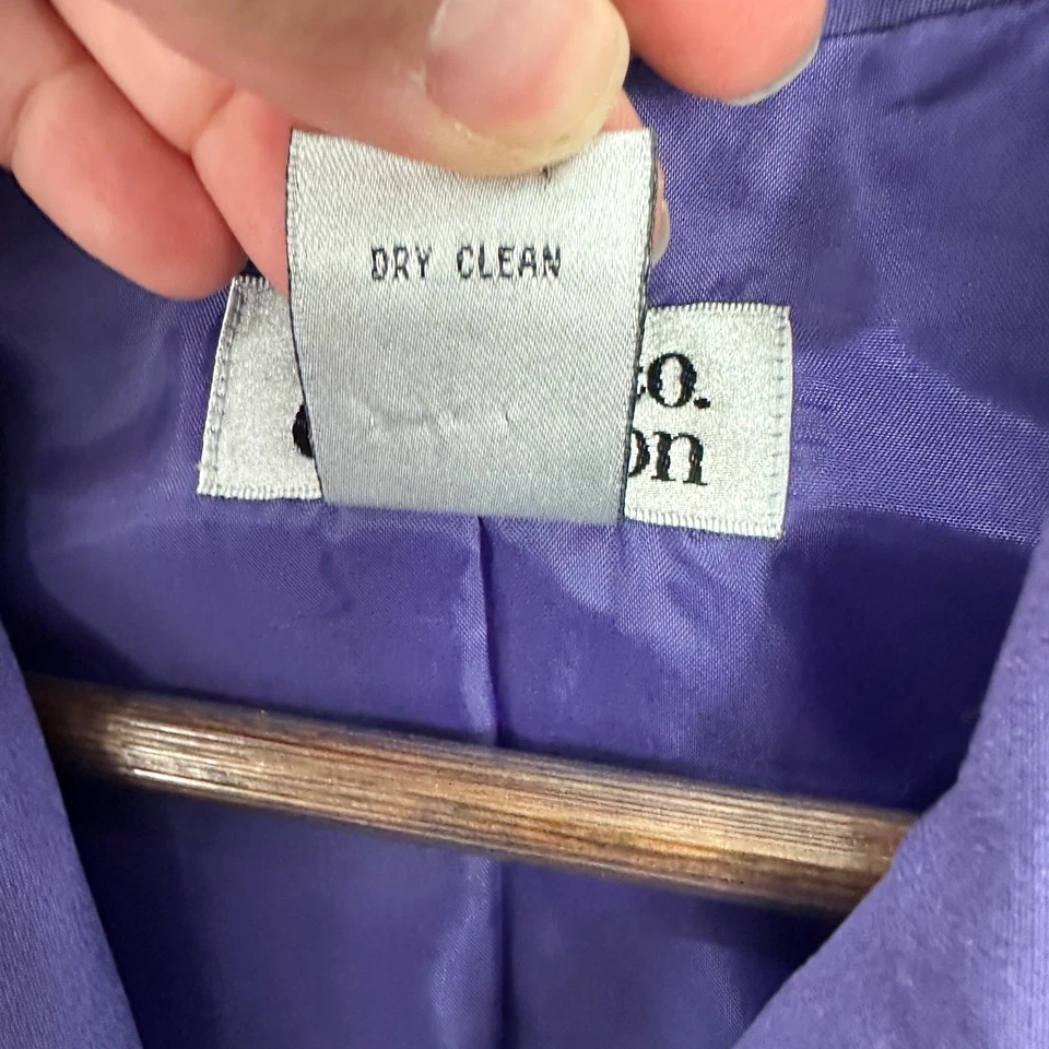 Blazer Mujer Colección Style & Co 16 Púrpura 100% Seda Forrado Carrera Chic Retro Foto 3 de 4