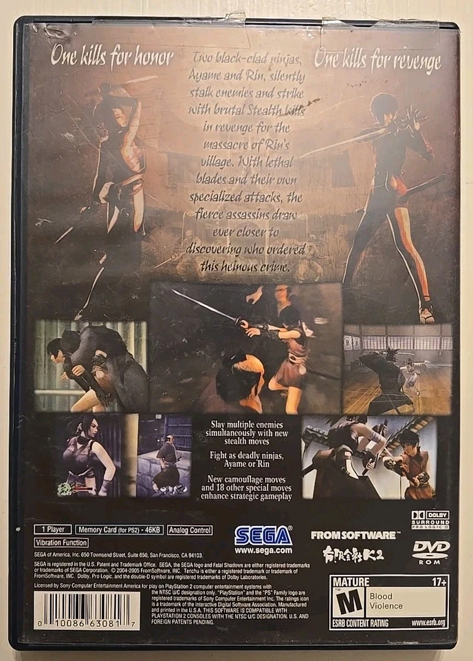 Tenchu: Fatal Shadows PlayStation 2 PS2 100% протестировано! - Изображение 3 из 3