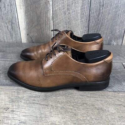 Ecco Mens Melbourne Lace Tie Casual Dress Oxfords 621634 Amber Brown Size 7
