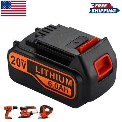 6.0Ah 20V for Black and Decker 20 Volt MAX Lithium Battery LBXR20 LB20 LBX20 NEW