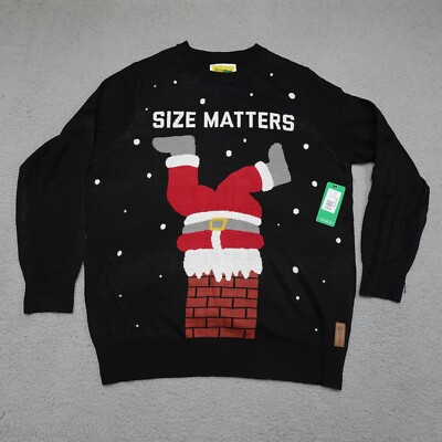 Tipsy Elves Size Matters Santa Christmas Ugly Sweater Mens XXL