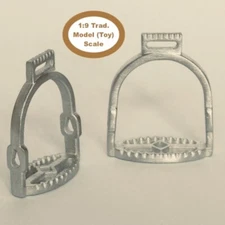 HORSING AROUND Traditional 1:9 Scale PORTUGUESE/SPANISH BAROQUE STIRRUPS Silver
