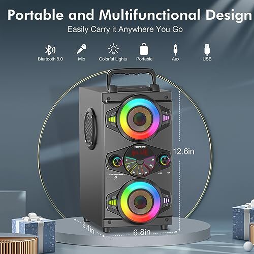 Bluetooth Lautsprecher, 60 W tragbar drahtlos laut Outdoor Zuhause Party Bluetooth - Bild 3 von 7