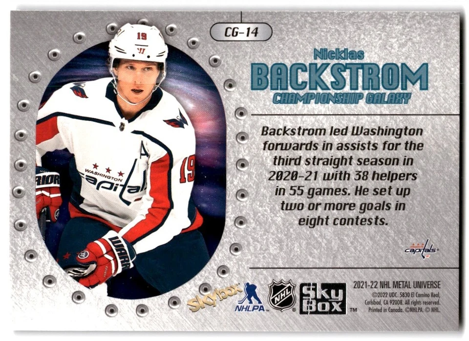 2021-22 Skybox Metal Universe Championship Galaxy Nicklas Backstrom #CG-14 - Image 2 of 2