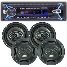 CAR AUDIO DIGITAL MEDIA PLAYER STEREO RECEIVER W/ BLUETOOTH  4x SPEAKERS 6.5"