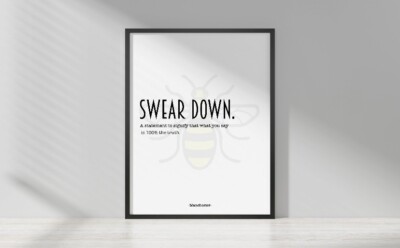Swear Down Northern Slang A4 Wandbild Typografie Manchester ungerahmter Druck