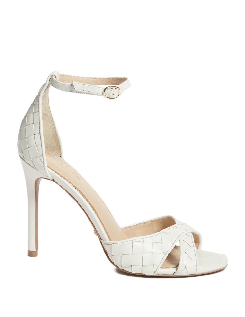 $190 Marciano By Guess Women’s Abiele Leather Stiletto Sandals In Ivory Size 8.5
