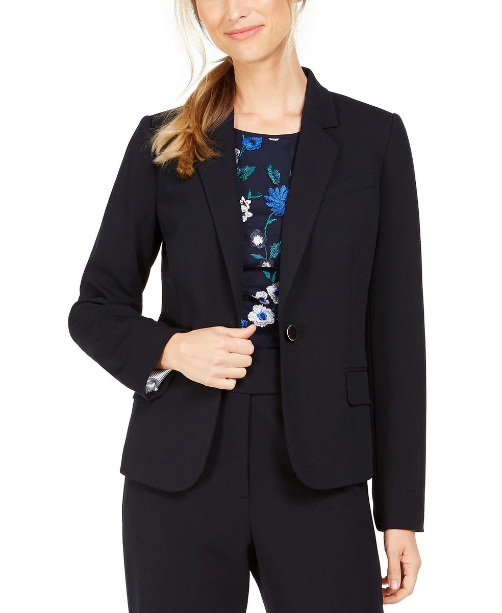 NEW CALVIN KLEIN NAVY BLUE CAREER BLAZER PANTS SUIT SET SIZE 16 $210