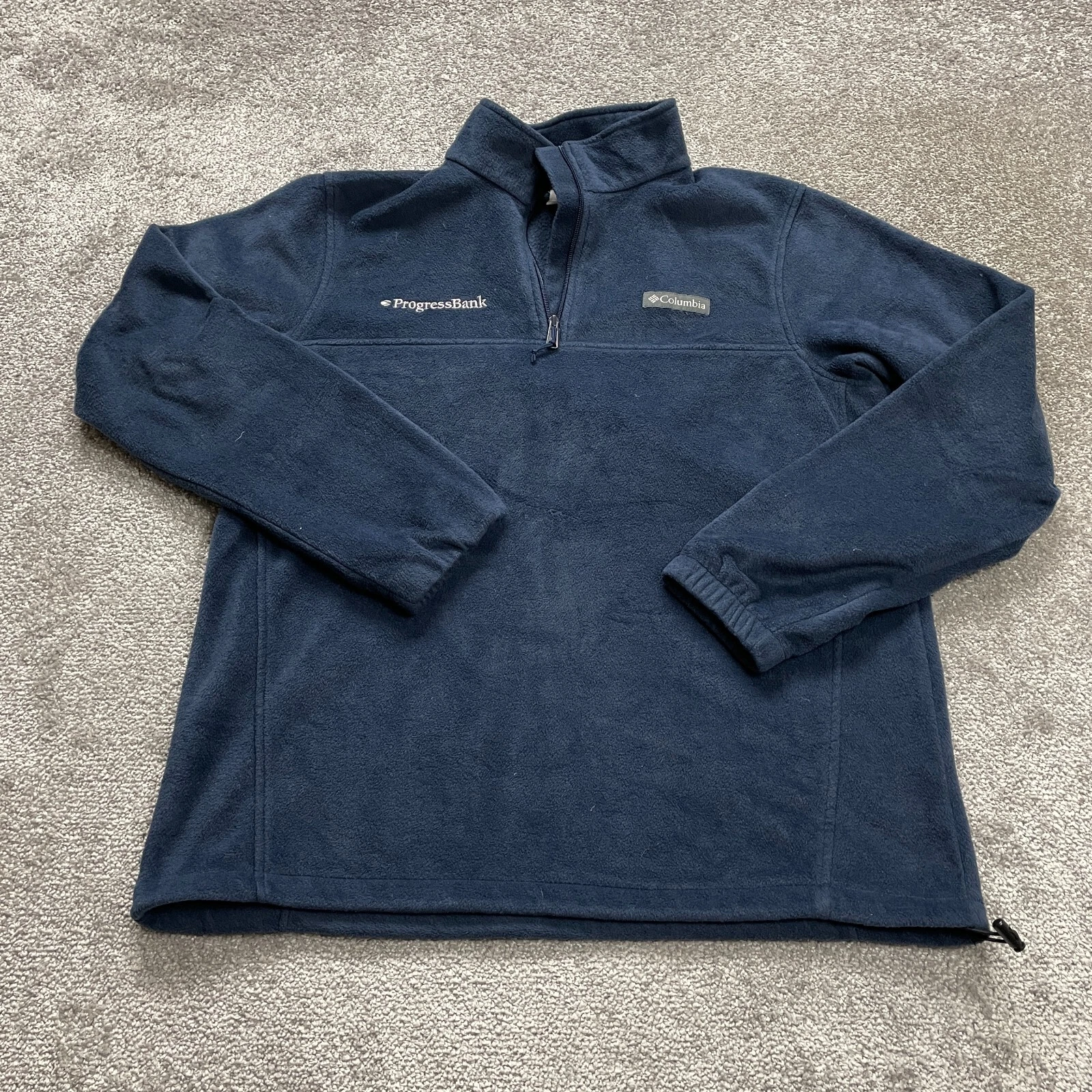 Columbia Sweatshirt Mens Large Dark Blue Zip Up High Neck Fleece Jacket Outdoor