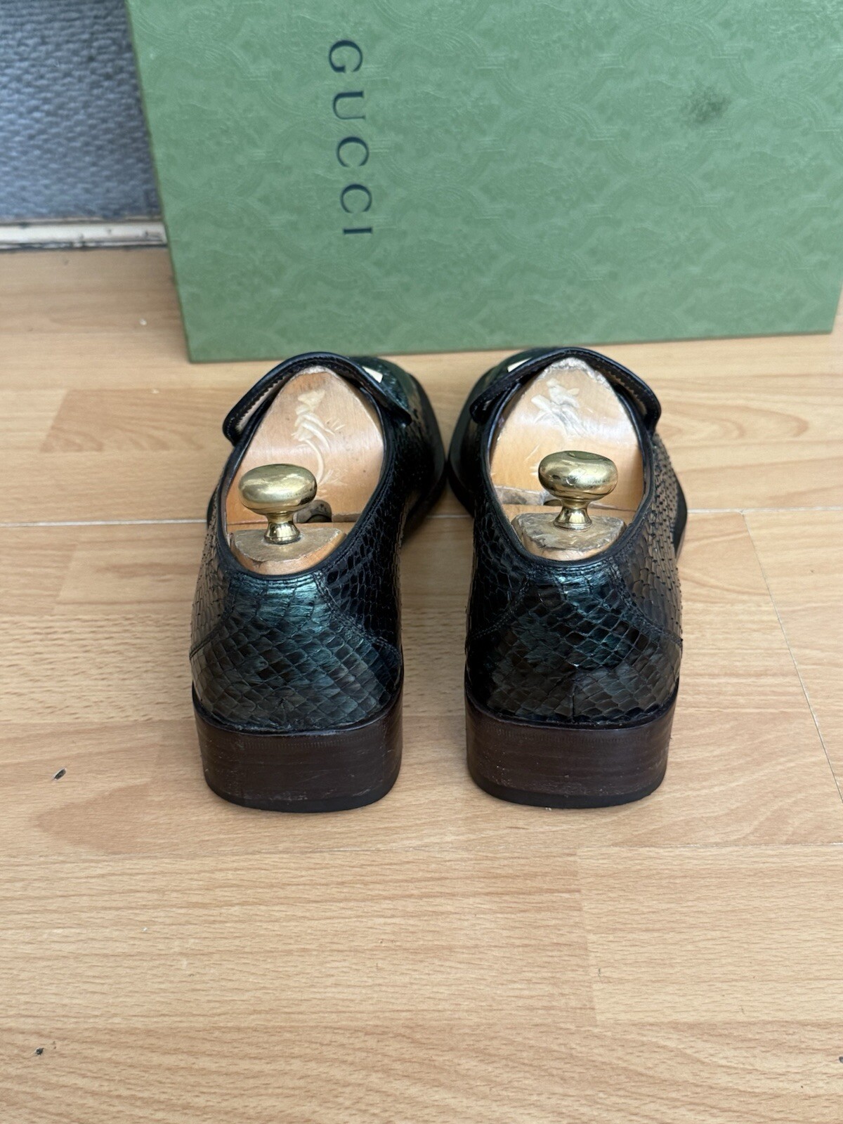 Gucci Python Snake Skin Leather Mens Horsebit Loa… - image 15