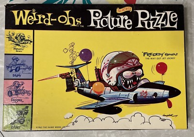 1963 Hawk Model Co Weird-Ohs Puzzle Freddy Flameout 10''x15'' Complete