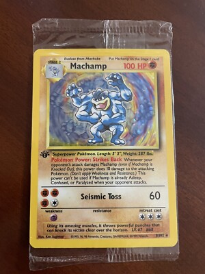 MACHAMP POKEMON Card FACTORY SEALED 1st Edition 1999 Mint Condition WOTC  Holo