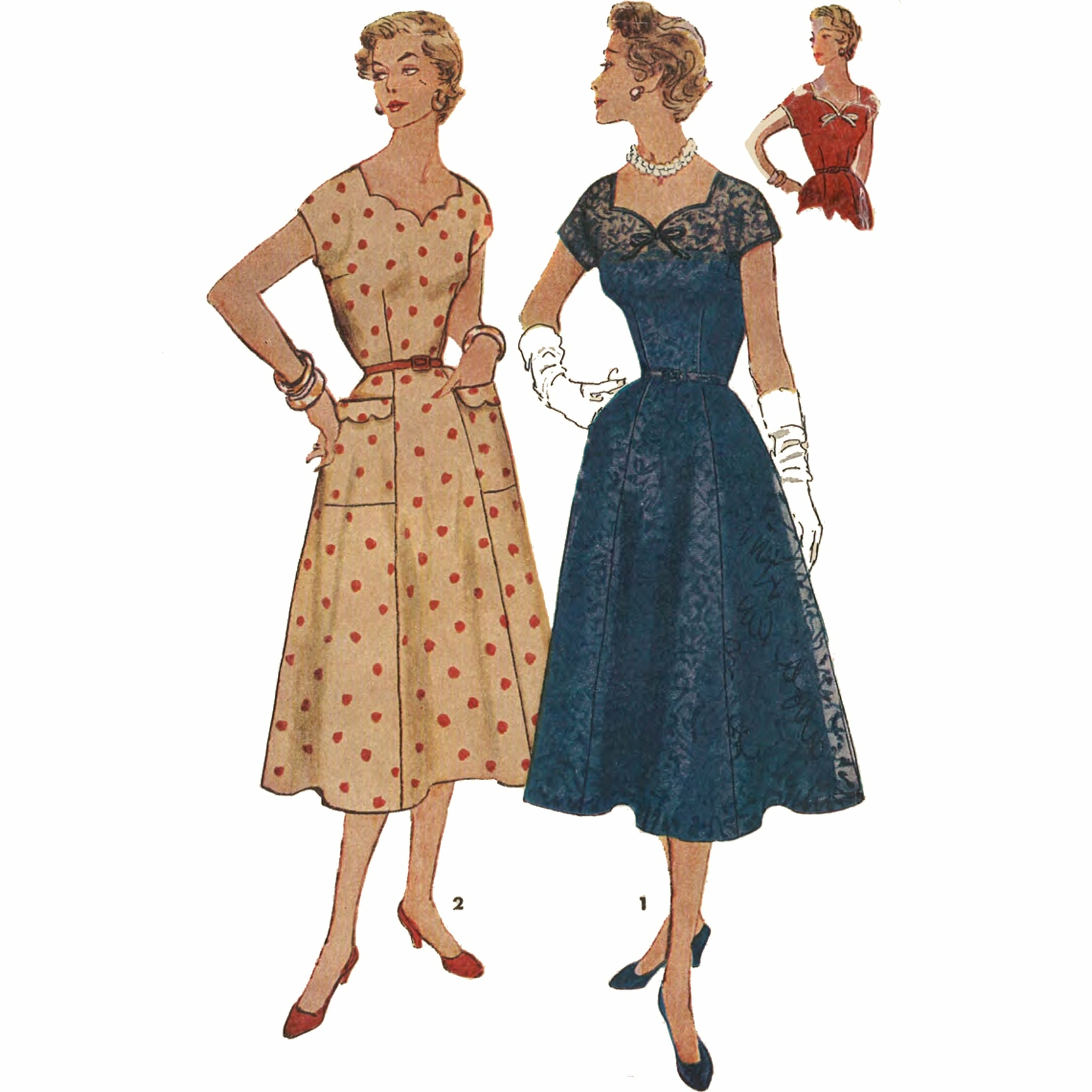1950s Patrón, ' Simple para Hacer ' Novio Vestido - Busto = 76.2cm (76.2cm)