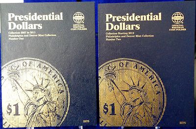 Whitman Presidential Dollars Coin Folder set, Vol. 1 &2 2007-17, Albums Books