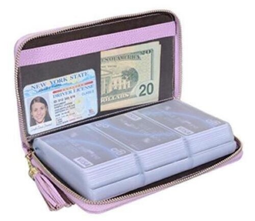 Easyoulife Credit Card Holder Wallet Womens Zipper Leather Case Purse RFID   