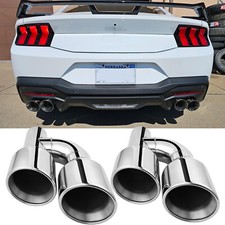 For Ford Mustang Gt 2.5 To 4 Quad Exhaust Tips Double Wall Stainless Steel