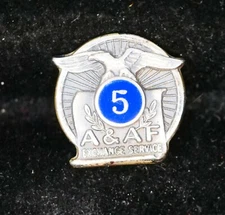 AAFES 5 Year Sterling Silver Service Lapel Pin