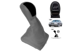 SCHALTKNAUF F&Uuml;R MERCEDES CLK W209 SCHALTMANSCHETTE GRAU 5 GANG ELEGANCE EMBLEM