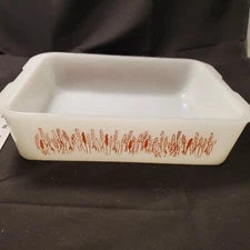 Vintage Proctor Silex Casserole Slow Cook Dish Wheat Pattern Milk Glass 10 ½"